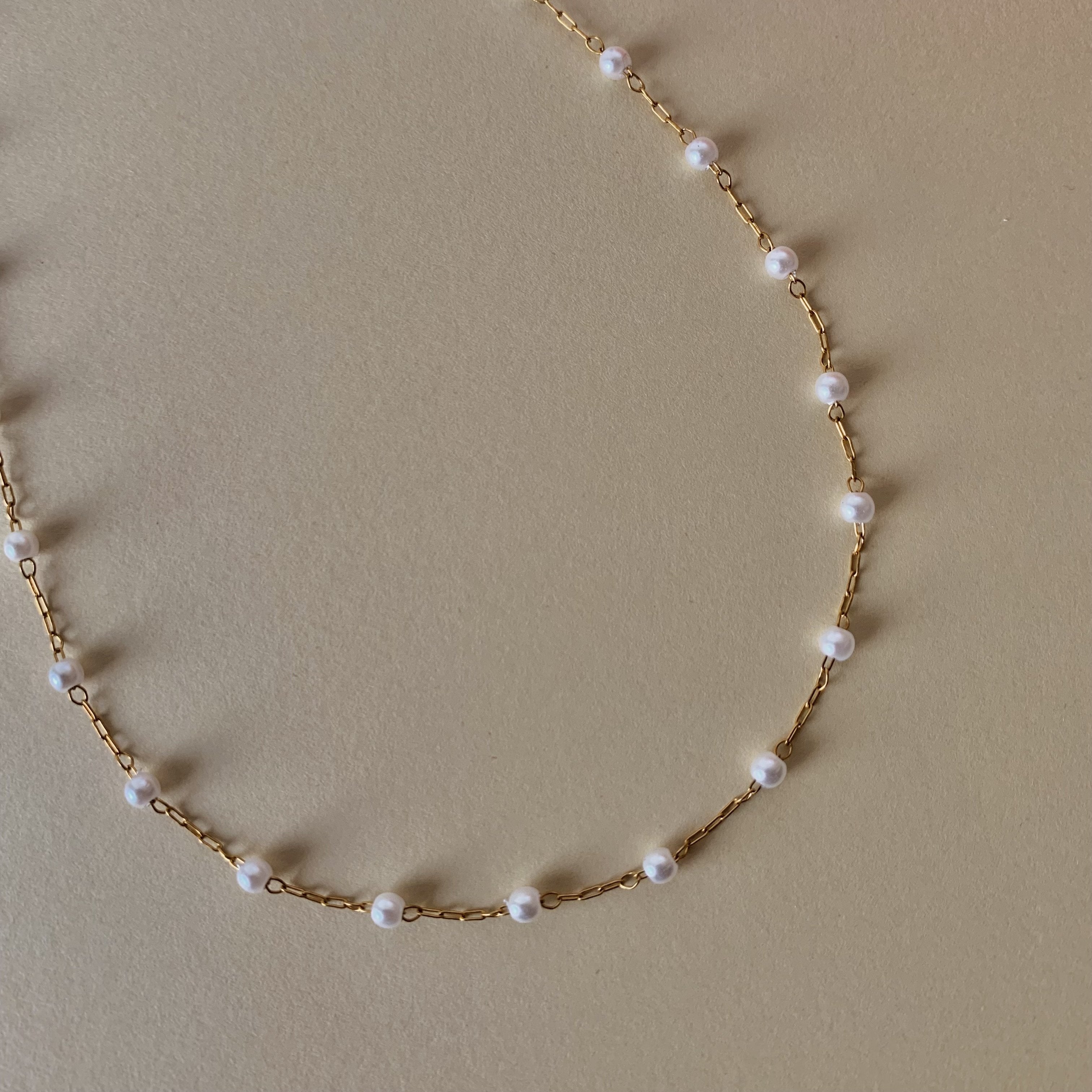 Ariel Handmade Scattered Pearl Chain Necklace