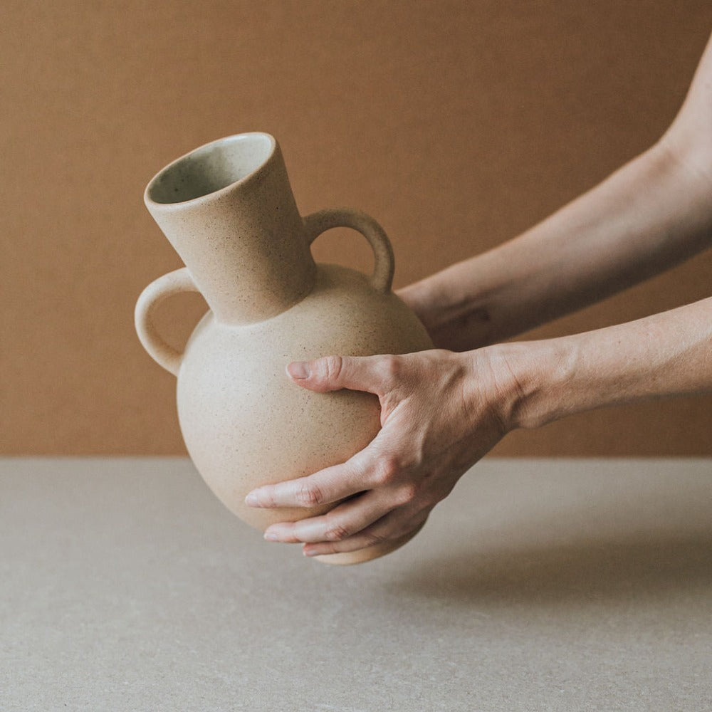 Handcrafted Ceramic Vase | Fire-Kissed Earth Tones | Artisan Made