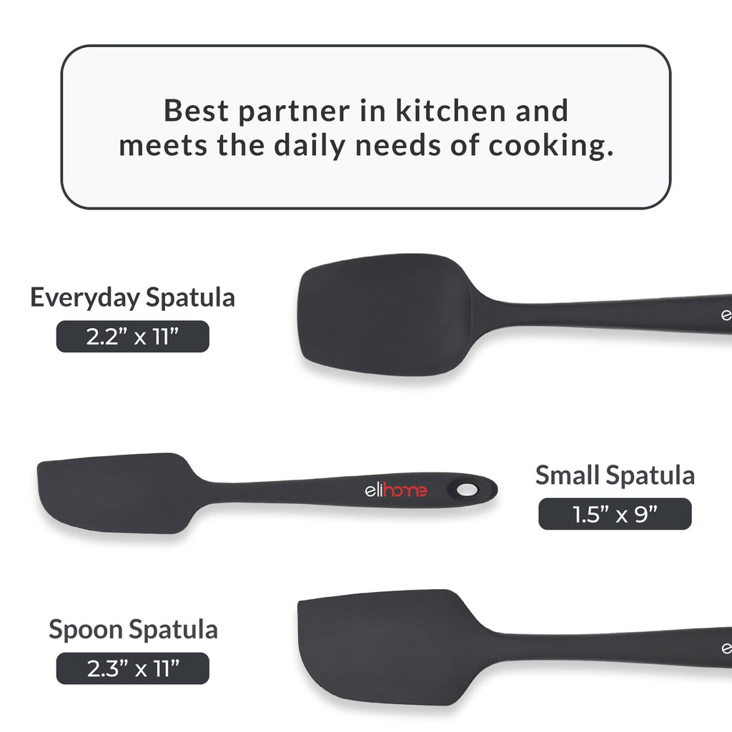 Silicone Spoonula | 11" | Heat Resistant to 600°F | BPA-Free | 9 Colors | Non-Stick Safe | Dishwasher Safe | Elihome | Powered by People