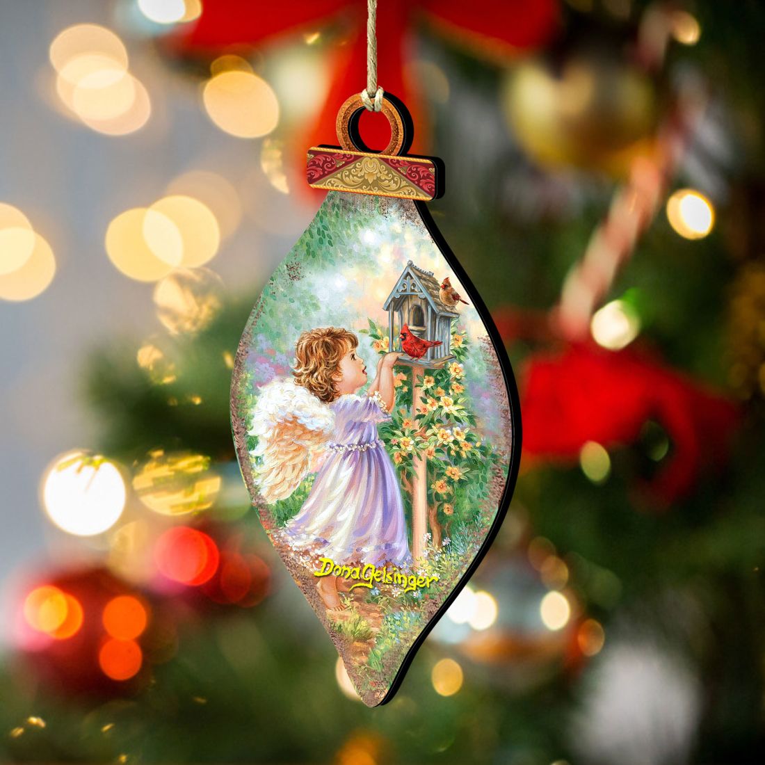 Angels Are Near Wooden Ornaments by Gelsinger - Nativity Holiday Decor - 8041150-DG