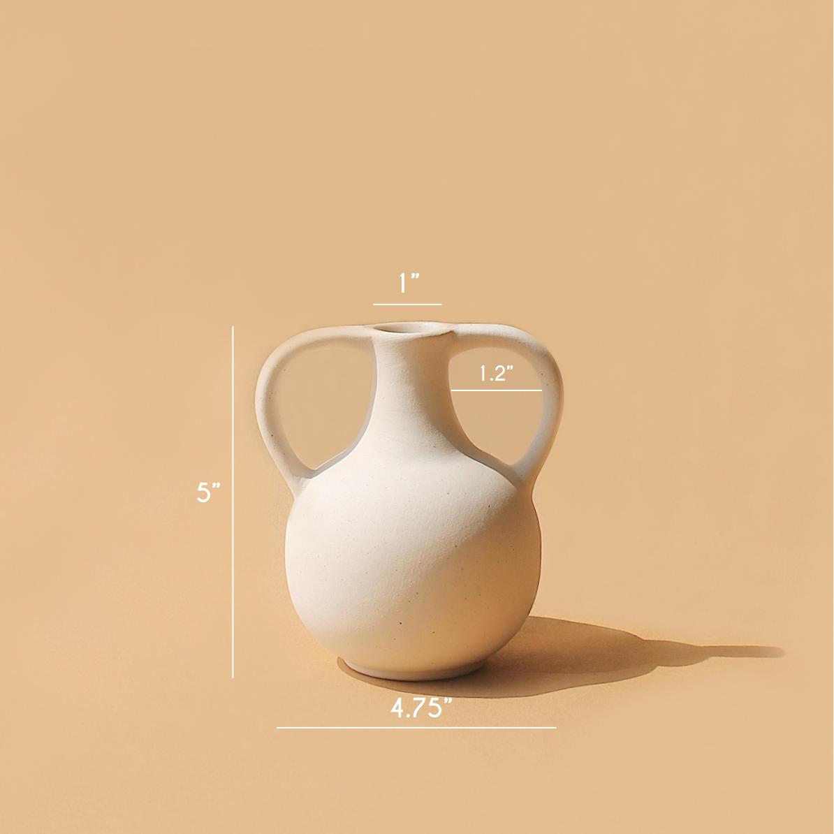 Bobble Ceramic Vase | Ancient-Inspired Sculpture | Dried Flowers | Terracotta & Off-White
