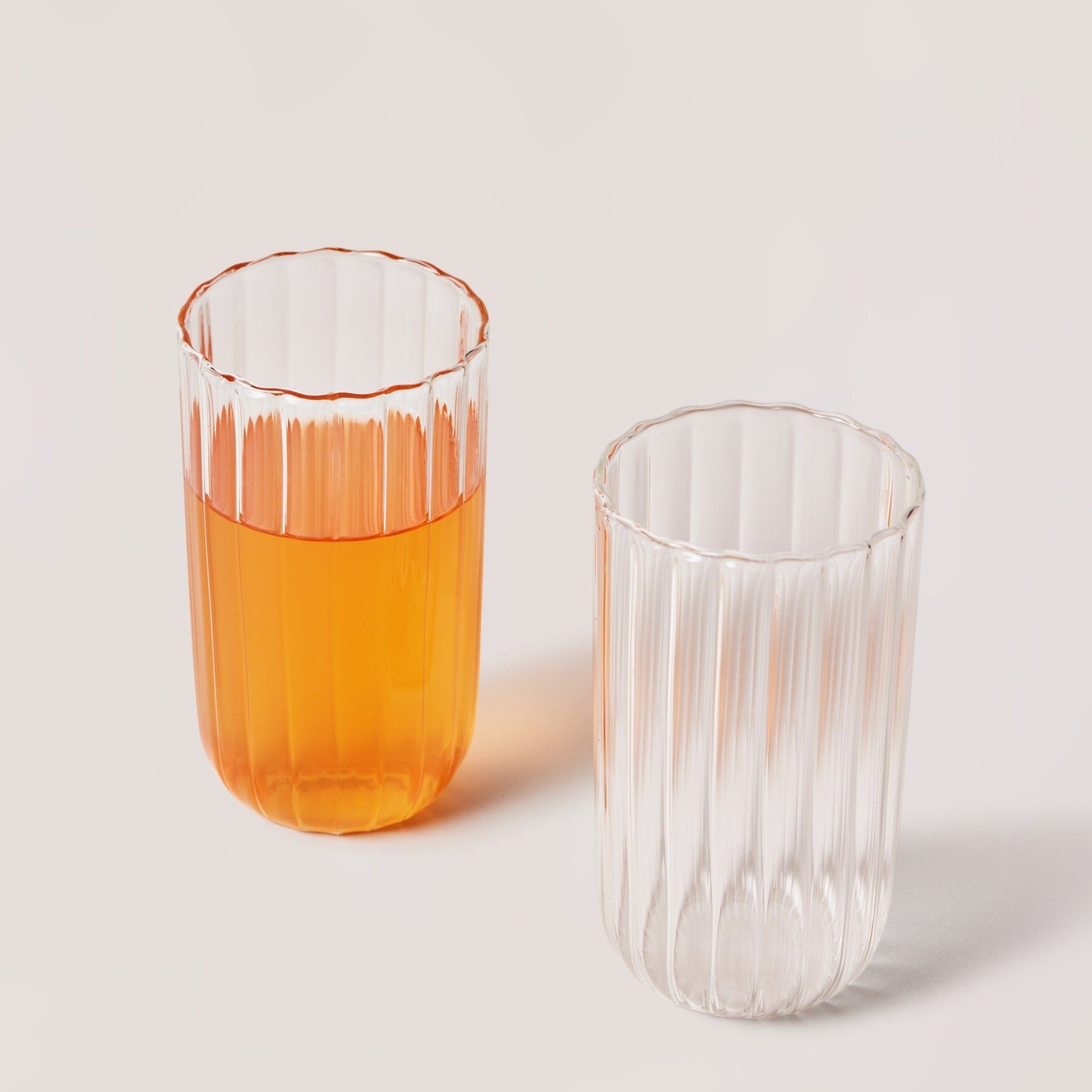 Kira Tall Tumbler | Set of 4 | Mouth-Blown Borosilicate Glass | Fleck