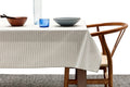 Pinstripe Cotton Tablecloth | Montreal, Quebec | 100% Cotton | 3 Sizes | Natural & Grey | MEEMA