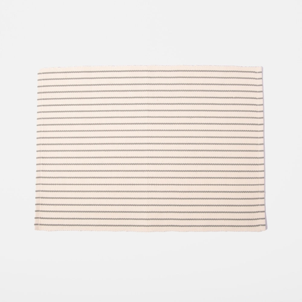 Grey Rangi Placemats | Set of 4 | 100% Organic Cotton | Hand-Spun on Traditional Looms | Kenya | Siafu Home | Powered by People
