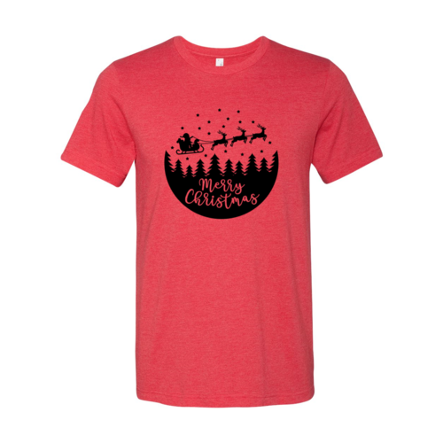 Merry Christmas Scene With Santa T-Shirt – Unisex | 7 Colors | XS–4XL