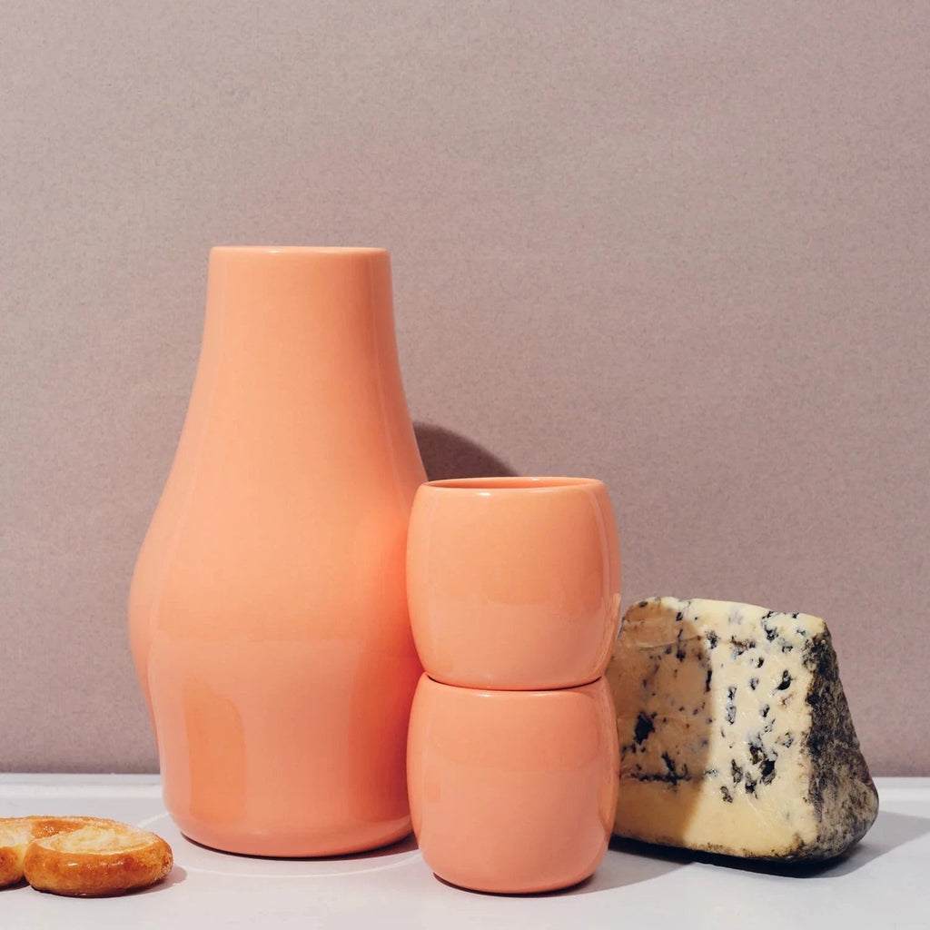 Handcrafted Ceramic Carafe - Sculptural Wooden Lid
