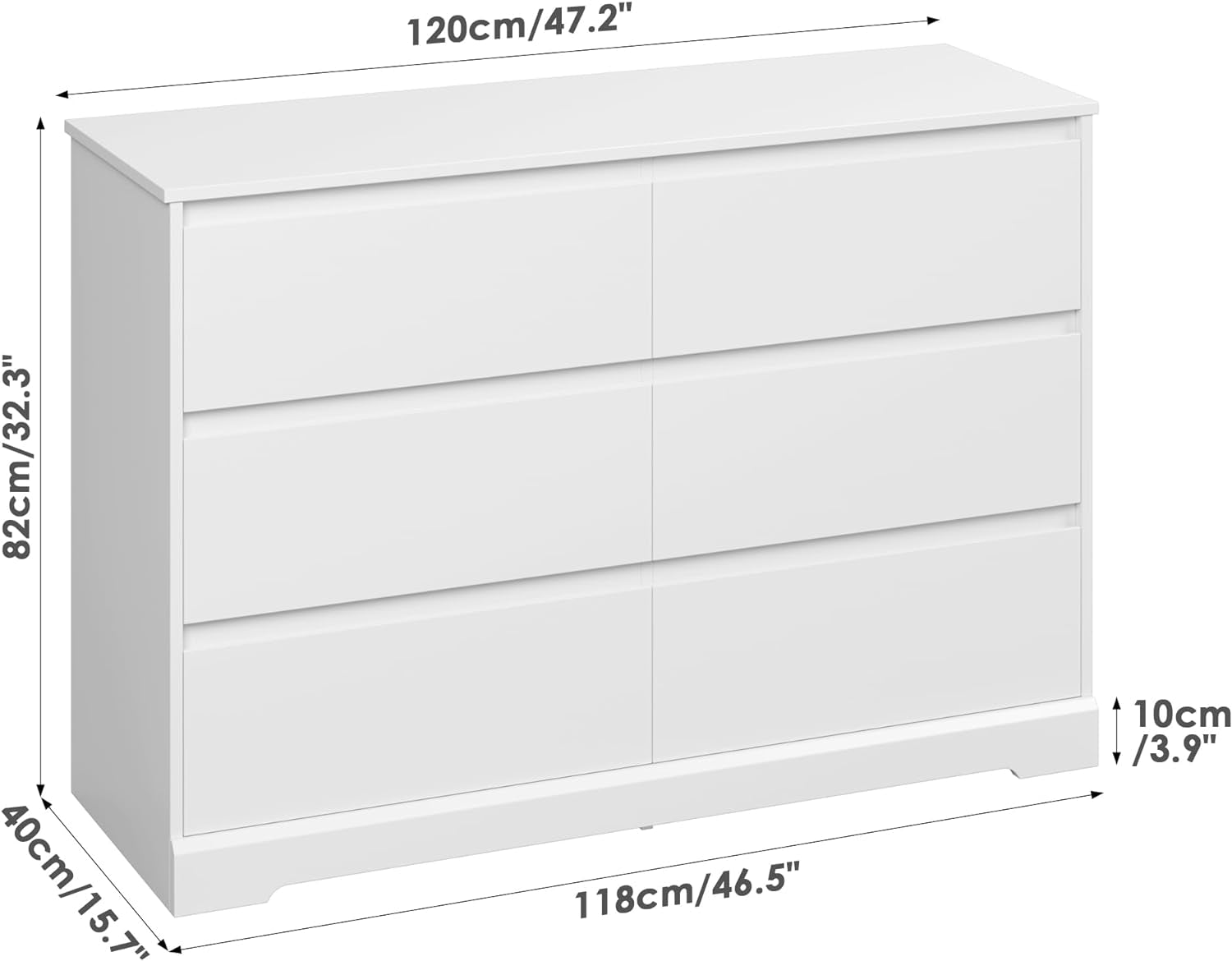 White Six Drawer Dresser For Bedroom Storage Solutions