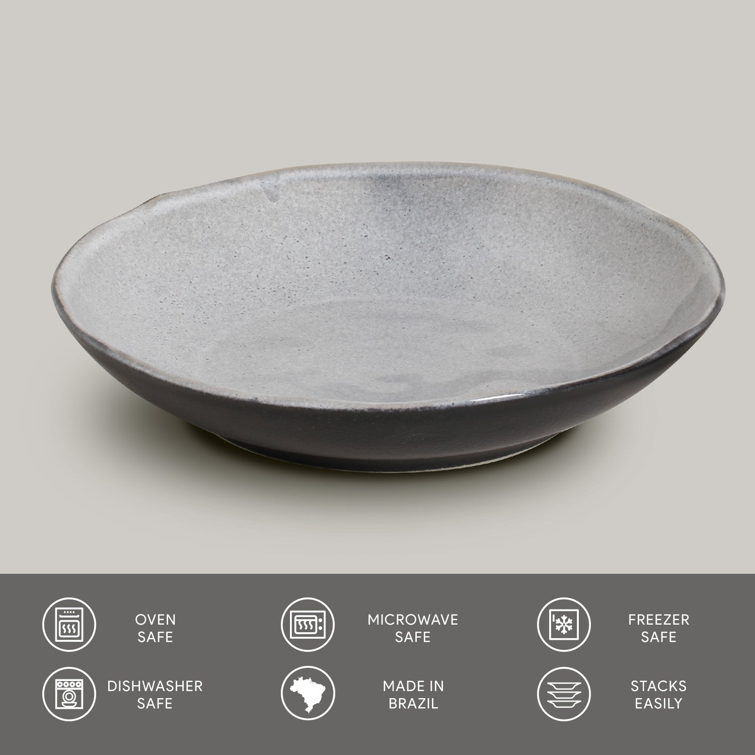 Pasta Plate Set of 6 | Porto Brasil Porcelain | 14 Colors | Microwave, Dishwasher & Freezer Safe