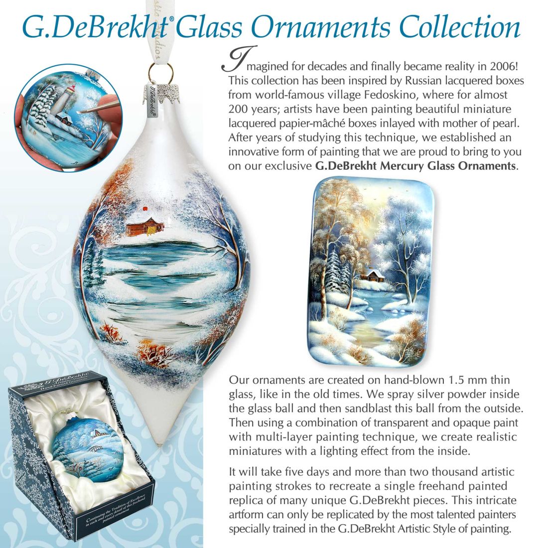 Guardian Angels Glass Ornament by G. DeBrekht - Nativity Holiday Decor - 744-038