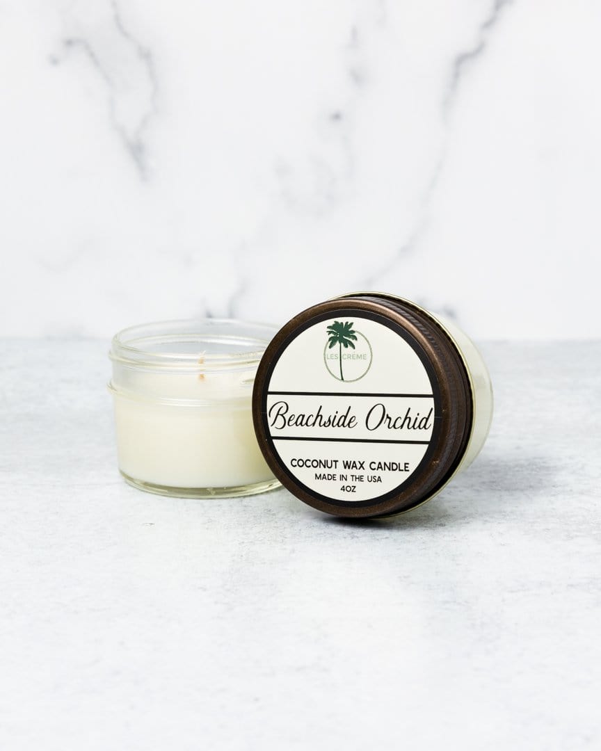 Beachside Orchid Coconut Wax Candle | Toxin-Free | Sea Salt, Orchid & Orange | Tropical Paradise | Les Crème
