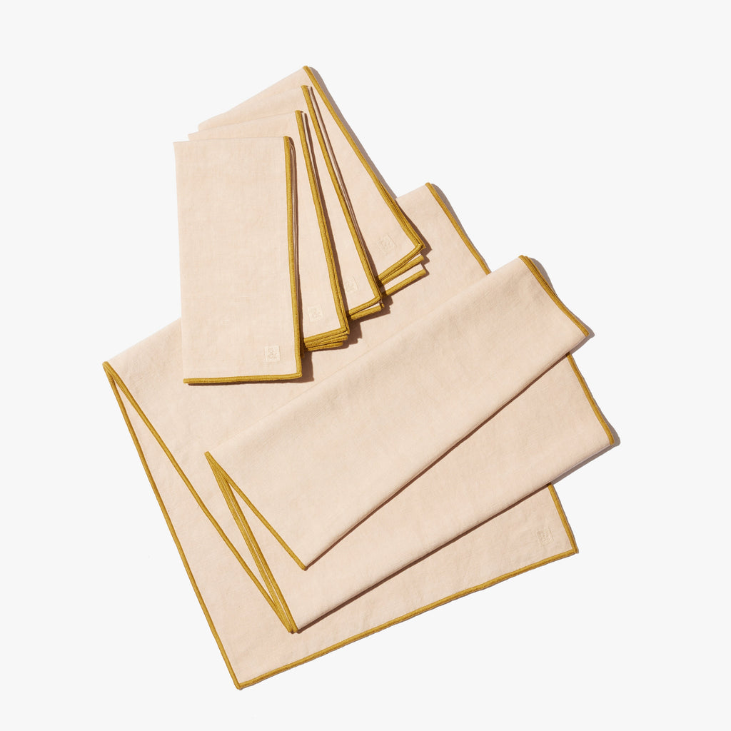 Oat Cotton-Linen Blend Napkins | Set of 4 | 20" x 20" | Handmade | Machine Washable | Powered by People