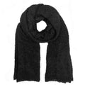 Black Ultra Plush Alpaca Wrap Scarf | 89% Alpaca | 80"x24" | Handmade in Peru | One of a Kind | SLATE+SALT