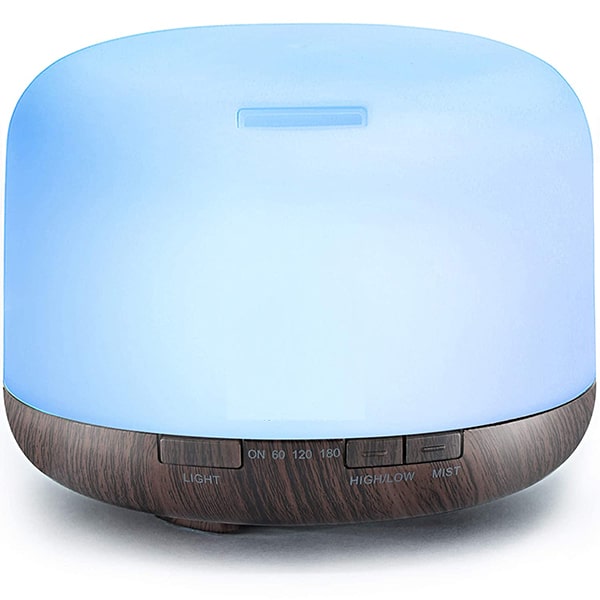 Color-Changing Essential Oil Aromatherapy Diffuser | 500ml | 7 LED Colors | Remote | 5-in-1 | 16 Hours