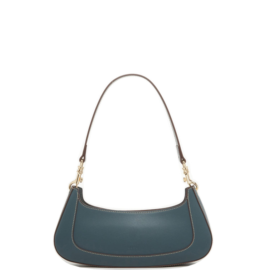Emily Leather Baguette Bag East West Handbag Blue
