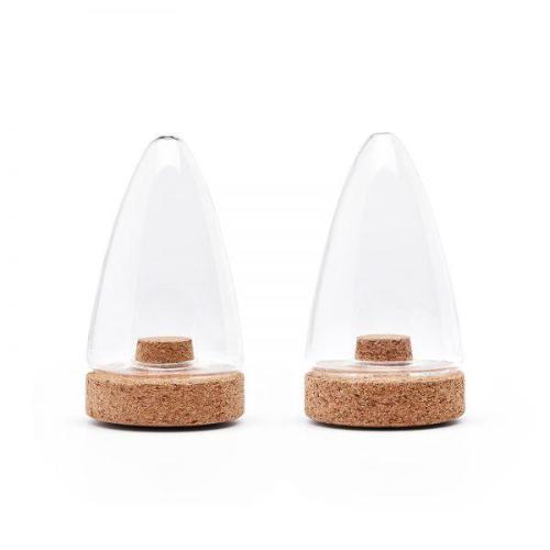BOEIEN Mouth-Blown Glass & Cork Salt & Pepper Shakers | Set of 2 | Netherlands