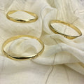 Carved Brass Bangle Bracelet