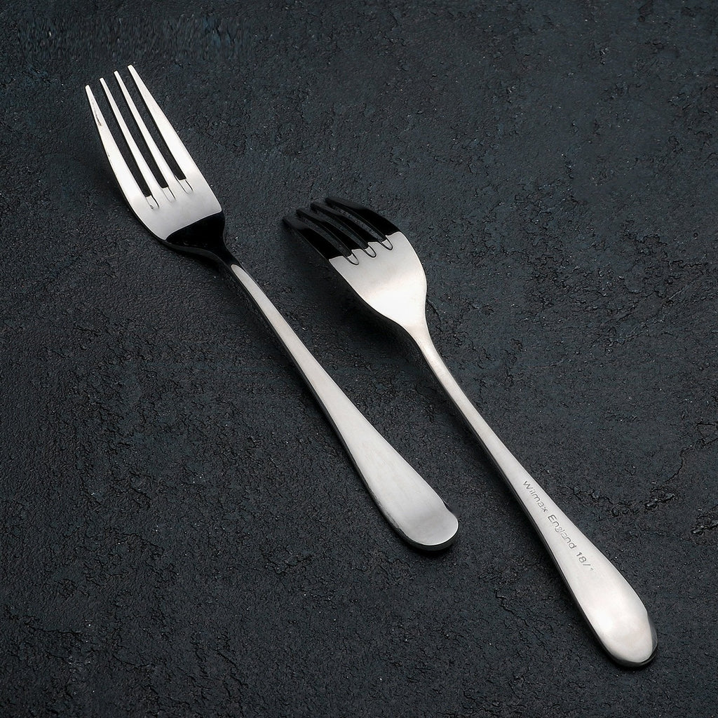 Wilmax Dinner Fork | 8" | High-Polish Stainless Steel | Made in England