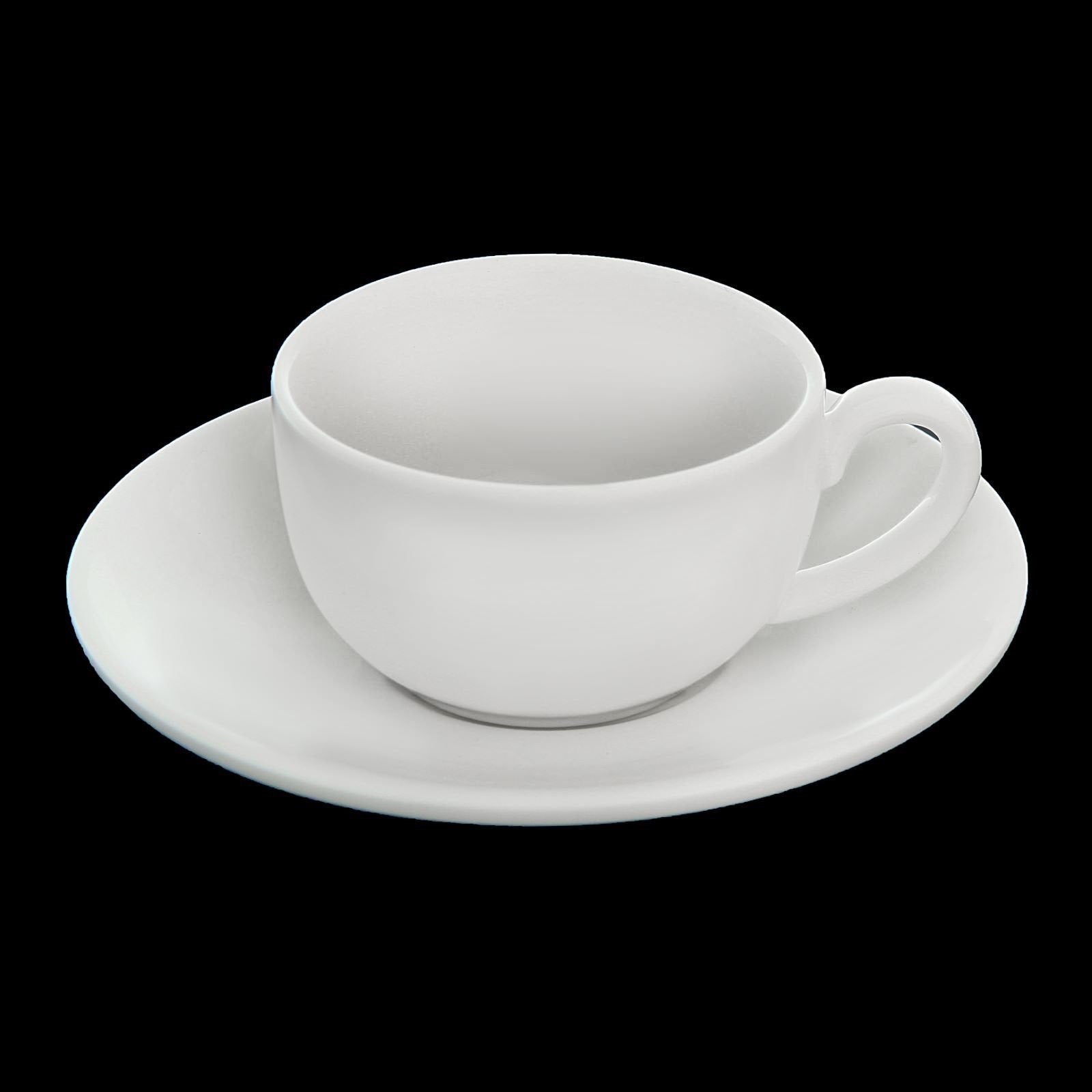 White Fine Porcelain Coffee Cup & Saucer | Espresso & Demitasse | Made in England | Wilmax