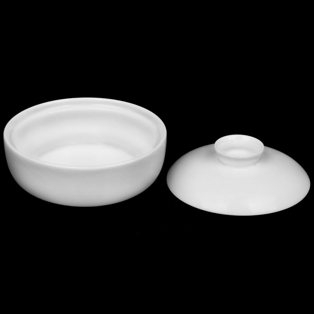 White Fine Porcelain Soup Cup with Lid | 5" | 11 Fl Oz | Made in England | Sold Individually | Wilmax