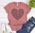 Leopard Heart Women's T-Shirt | 100% Combed Ring-Spun Cotton | Ultimate Comfort | Printliss
