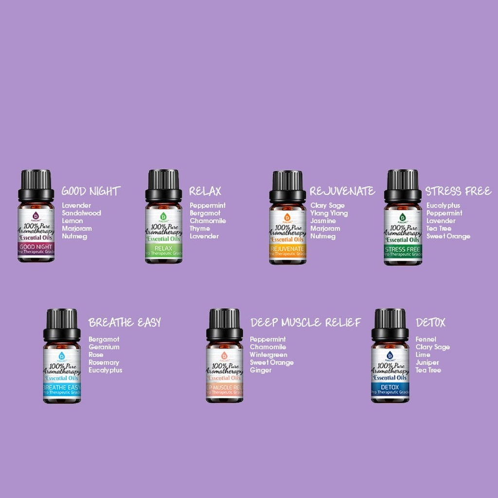 14-Pack 100% Pure Therapeutic Essential Oils | No Fillers or Additives | Eucalyptus, Lavender, Peppermint & More | PURSONIC