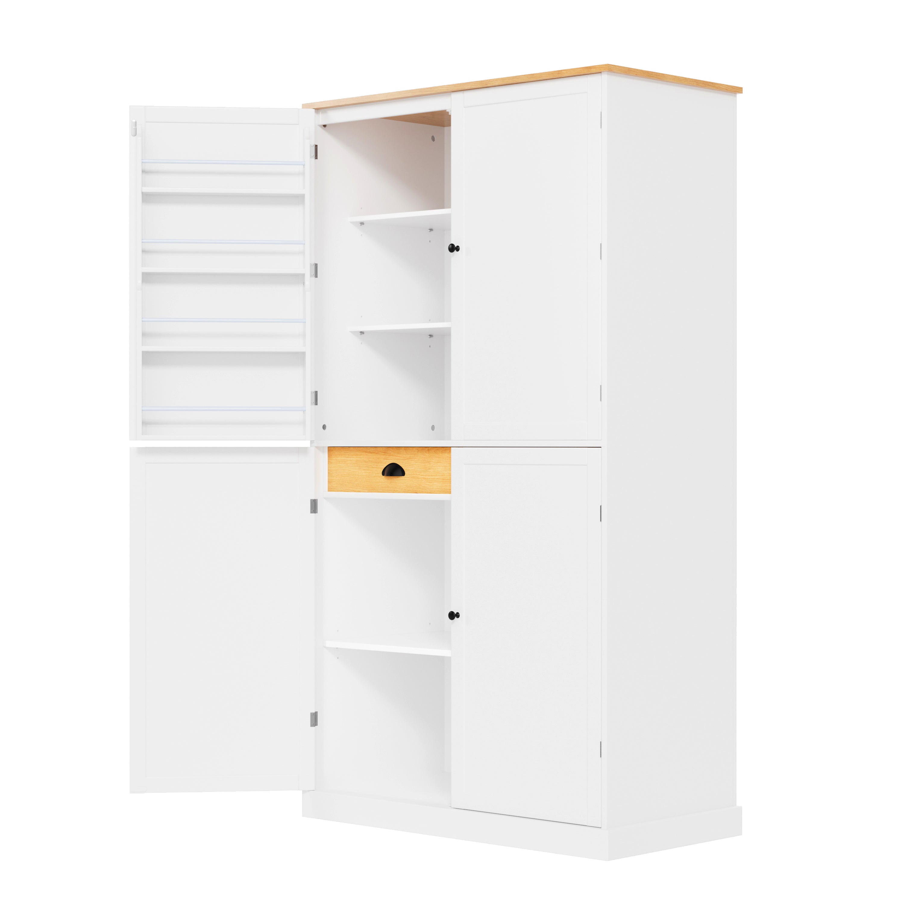 Large Kitchen Pantry Storage Cabinet | 71" Tall | MDF | White, Gray or Blue