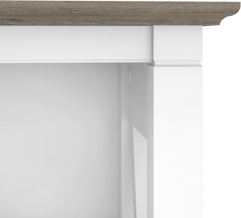 Bush Furniture Key West 66 Inch Bookcase Shiplap Gray White