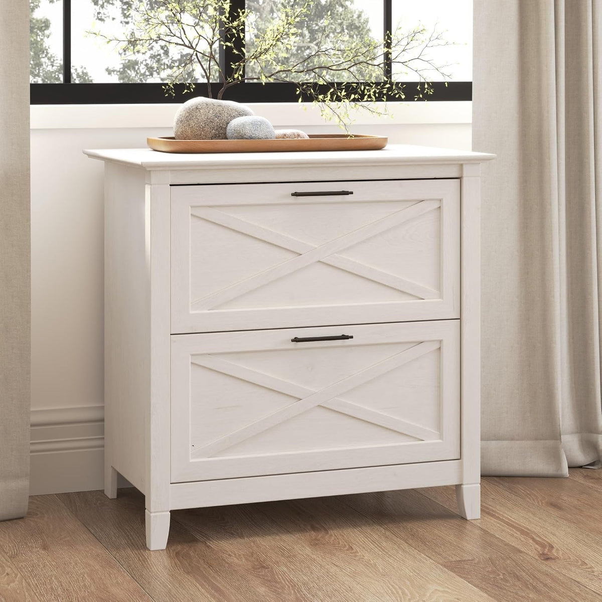 Key West 2 Drawer Lateral File Cabinet Linen White Oak