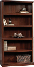 Five Shelf Bookcase In Select Cherry Finish With Adjustable Shelves