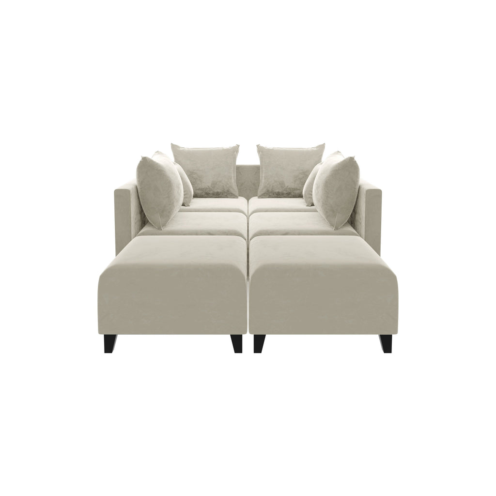 Ottoman SOFA  C Beige with black foot Furniture Modern Accent Chair
