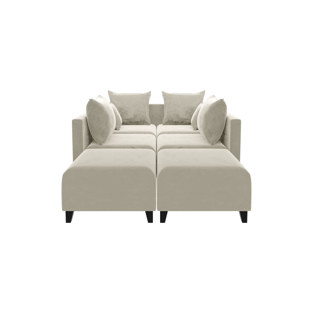 Ottoman SOFA  C Beige with black foot Furniture Modern Accent Chair