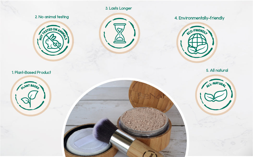 Translucent Loose Powder | All-Natural | Bamboo Case | Refillable | Small Batch | BeNat