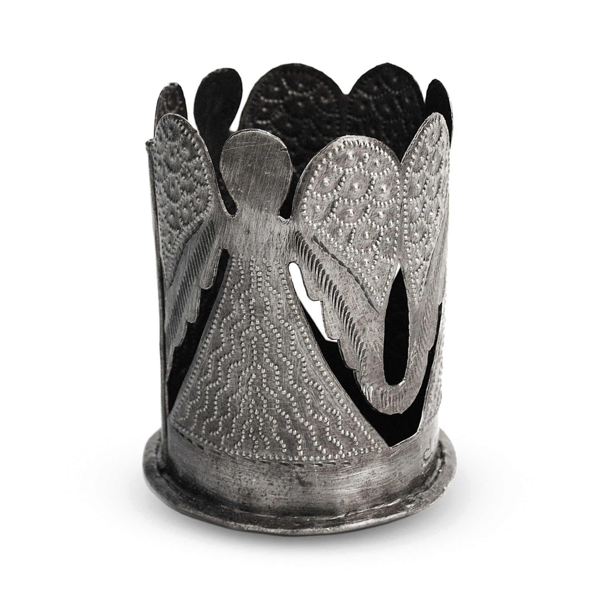 Angel Votive & Pencil Holder | Croix-des-Bouquets | Recycled Steel Metal Art | Jeanclaude Pierre