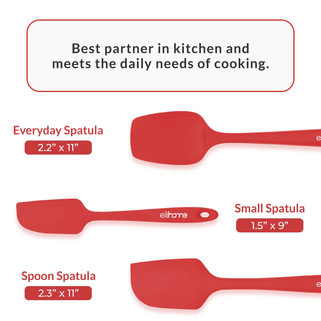 3-Piece Silicone Spatula Set | Heat Resistant to 600°F | BPA-Free | Dishwasher Safe | 6 Colors