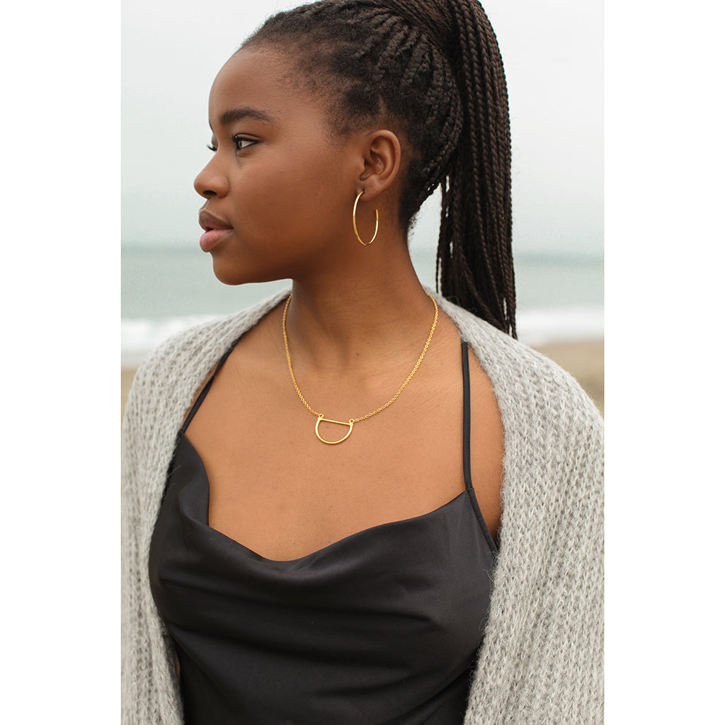 Classic Recycled Brass Hoop Earrings | 14K Gold Plated