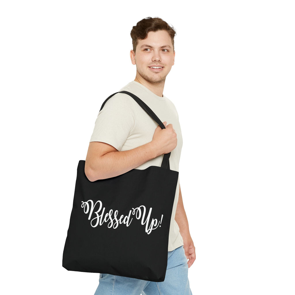 Large Tote Bag Blessed Up Christian Inspiration Motivational Quote