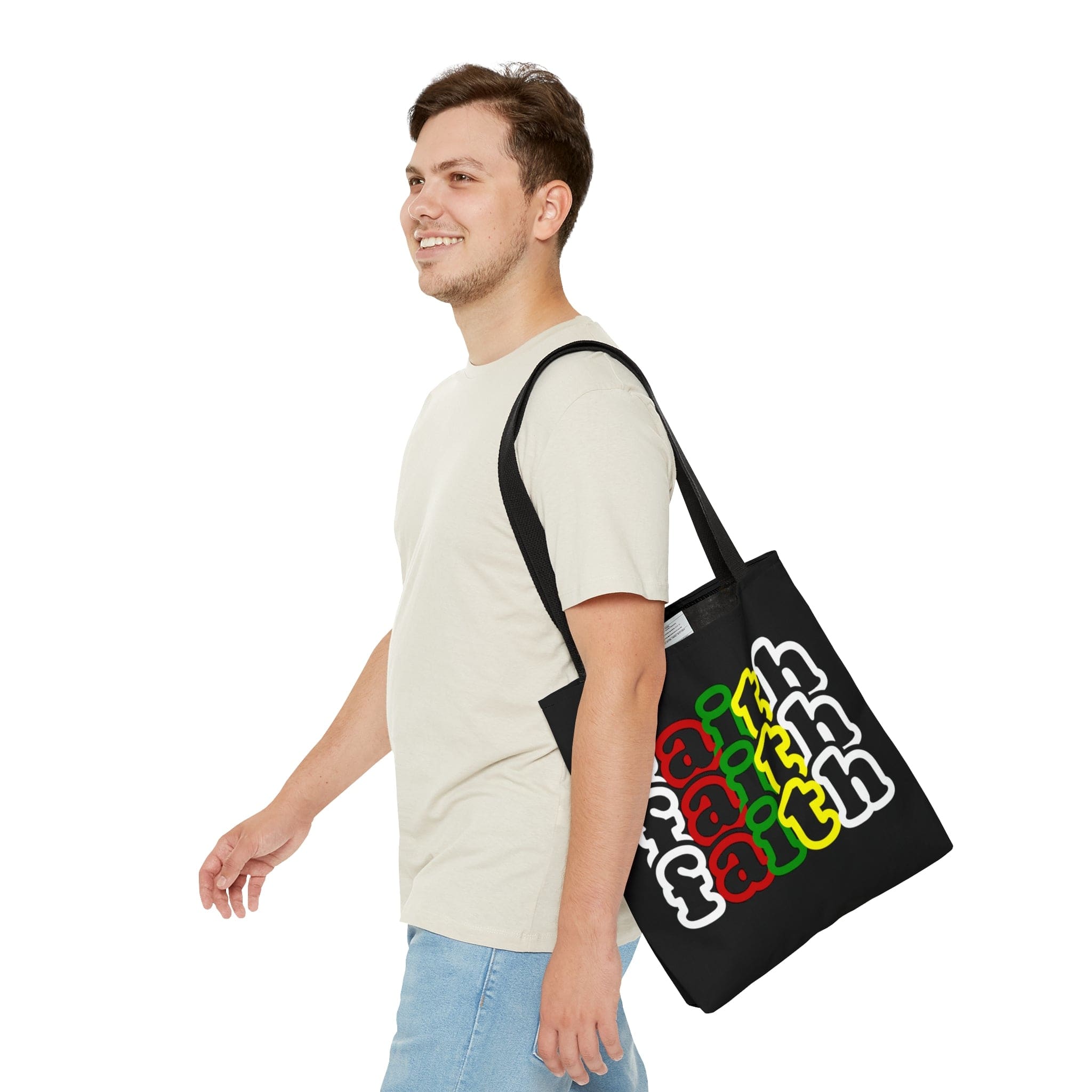 Large Tote Bag Faith Christian Inspiration Biblical Motivation Print