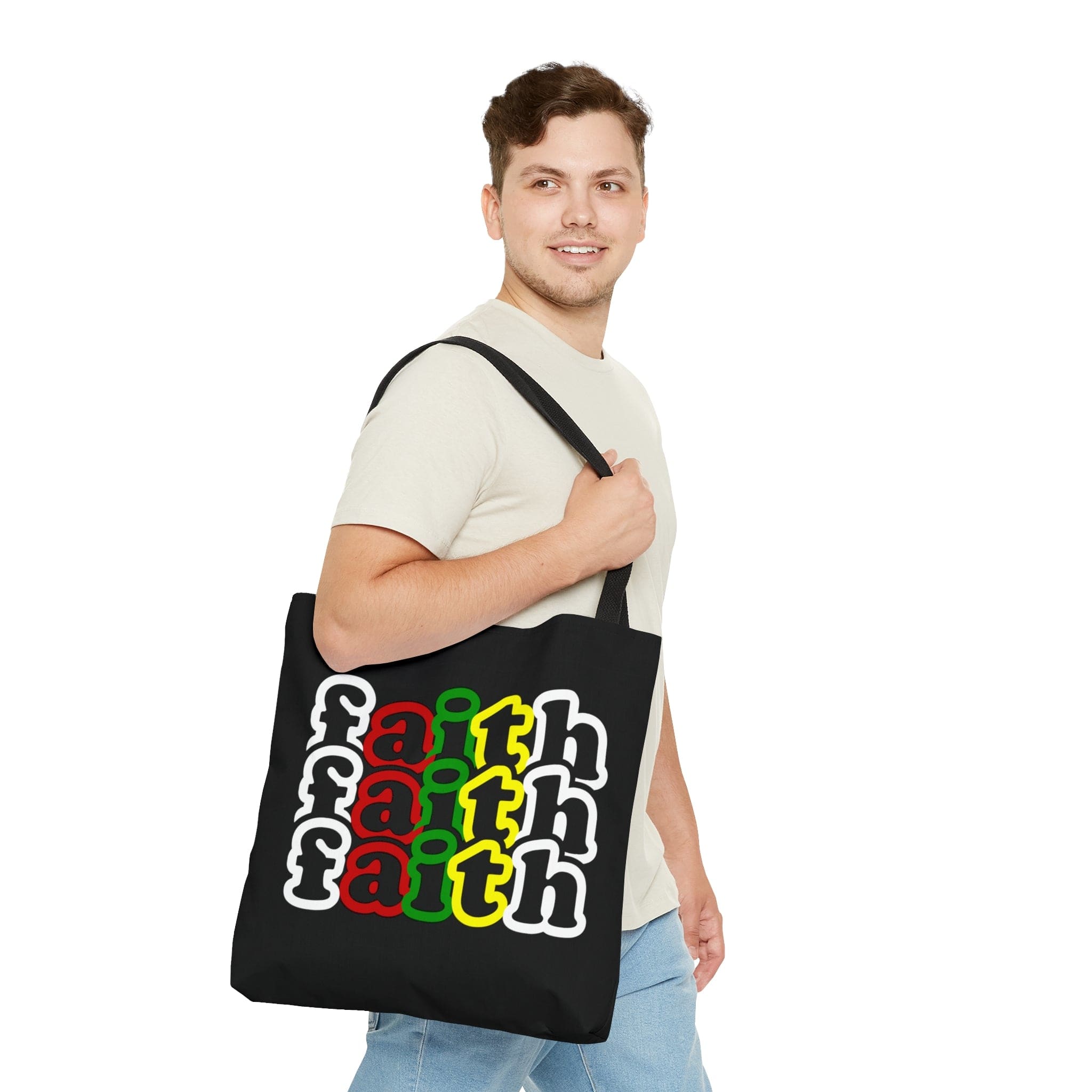 Large Tote Bag Faith Christian Inspiration Biblical Motivation Print