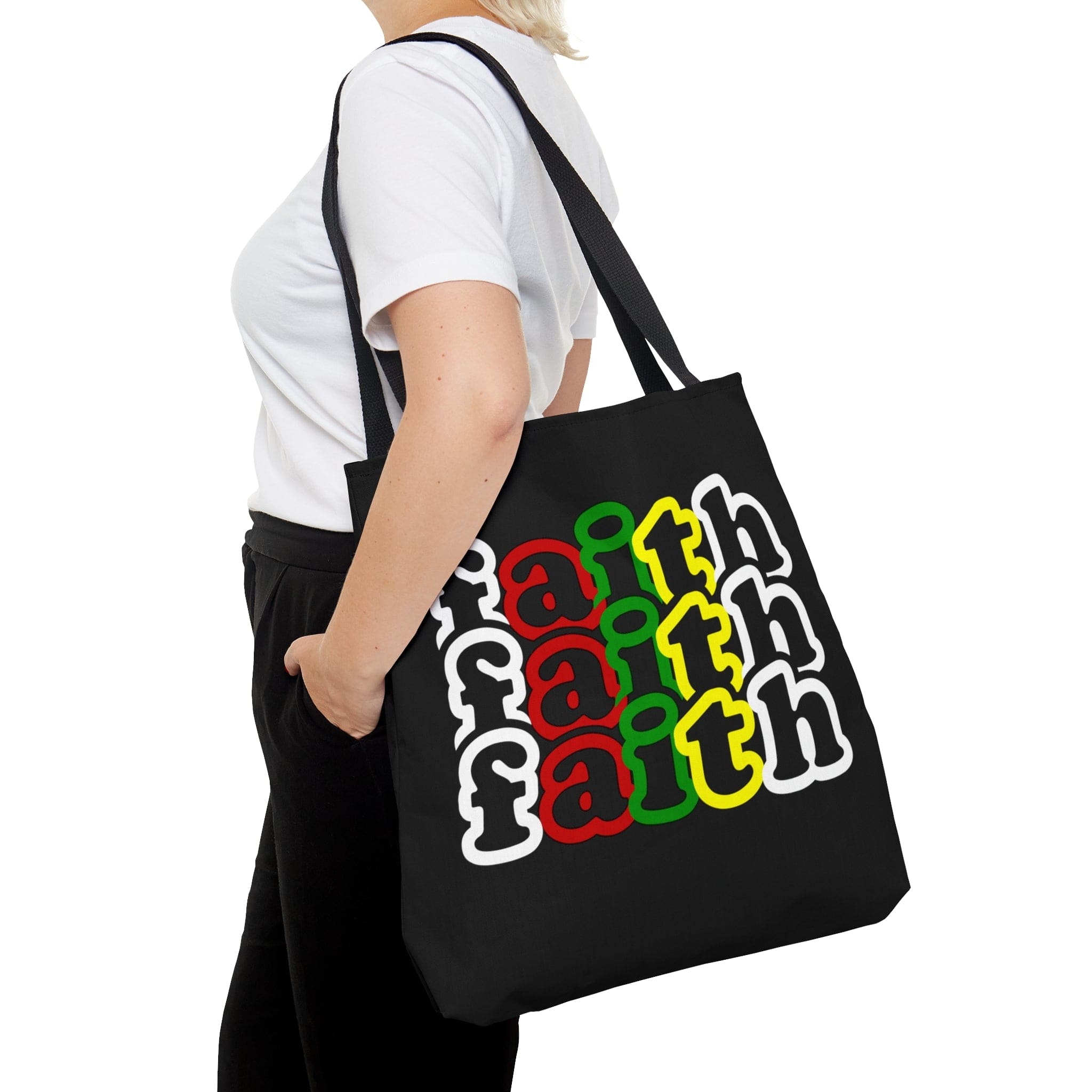Large Tote Bag Faith Christian Inspiration Biblical Motivation Print
