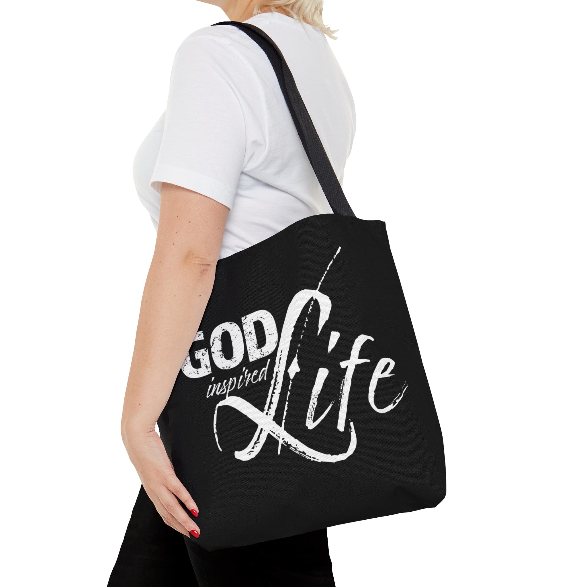 Large Tote Bag God Inspired Life Inspirational Quote Bible Affirmation