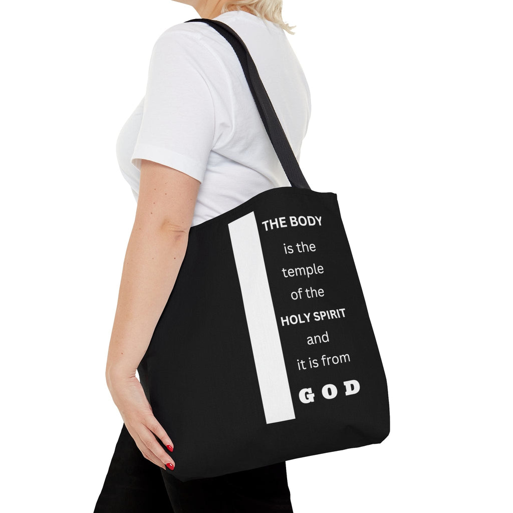 Large Tote Bag the Body is the Temple of the Holy Spirit - Scripture