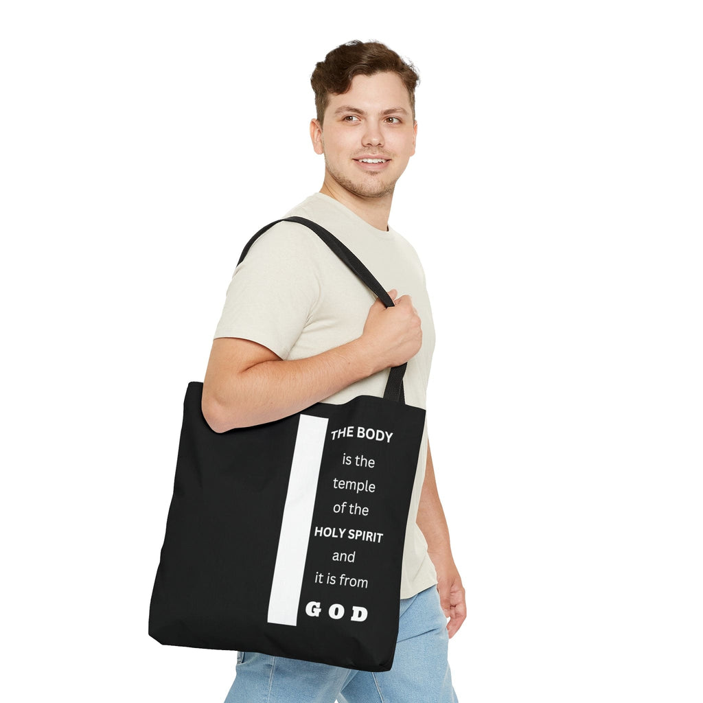 Large Tote Bag the Body is the Temple of the Holy Spirit - Scripture