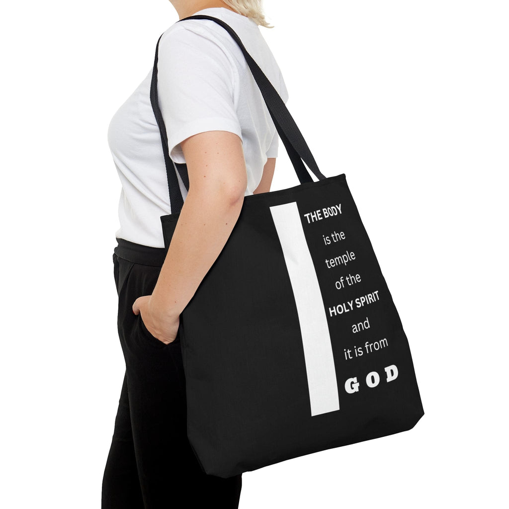 Large Tote Bag the Body is the Temple of the Holy Spirit - Scripture