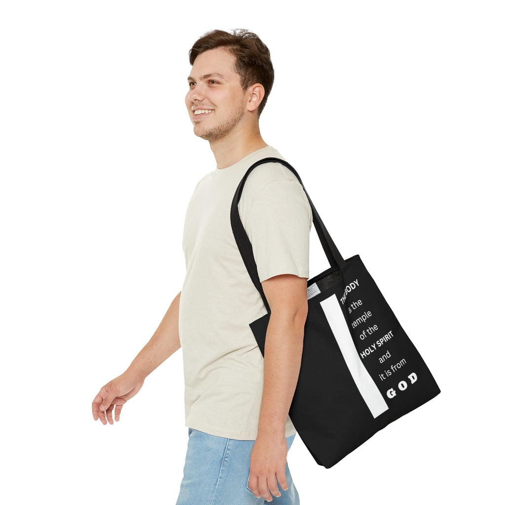 Large Tote Bag the Body is the Temple of the Holy Spirit - Scripture