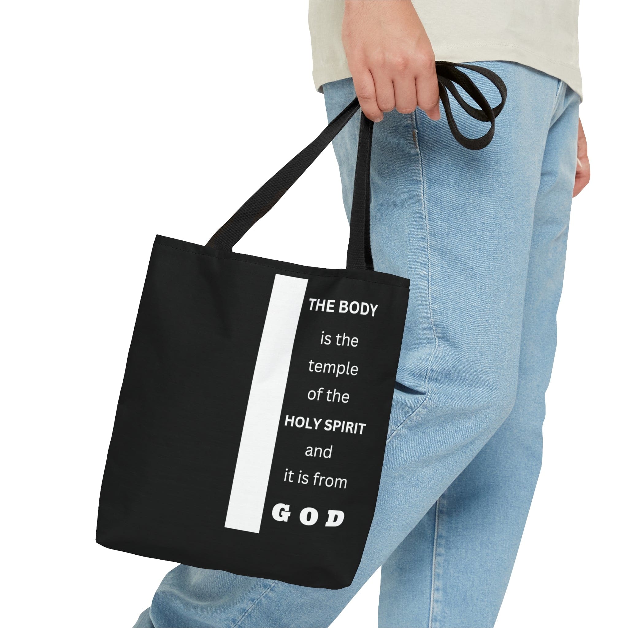 Large Tote Bag the Body is the Temple of the Holy Spirit - Scripture