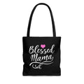 Large Tote Bags - Blessed Mama Graphic Style Shoulder Bag