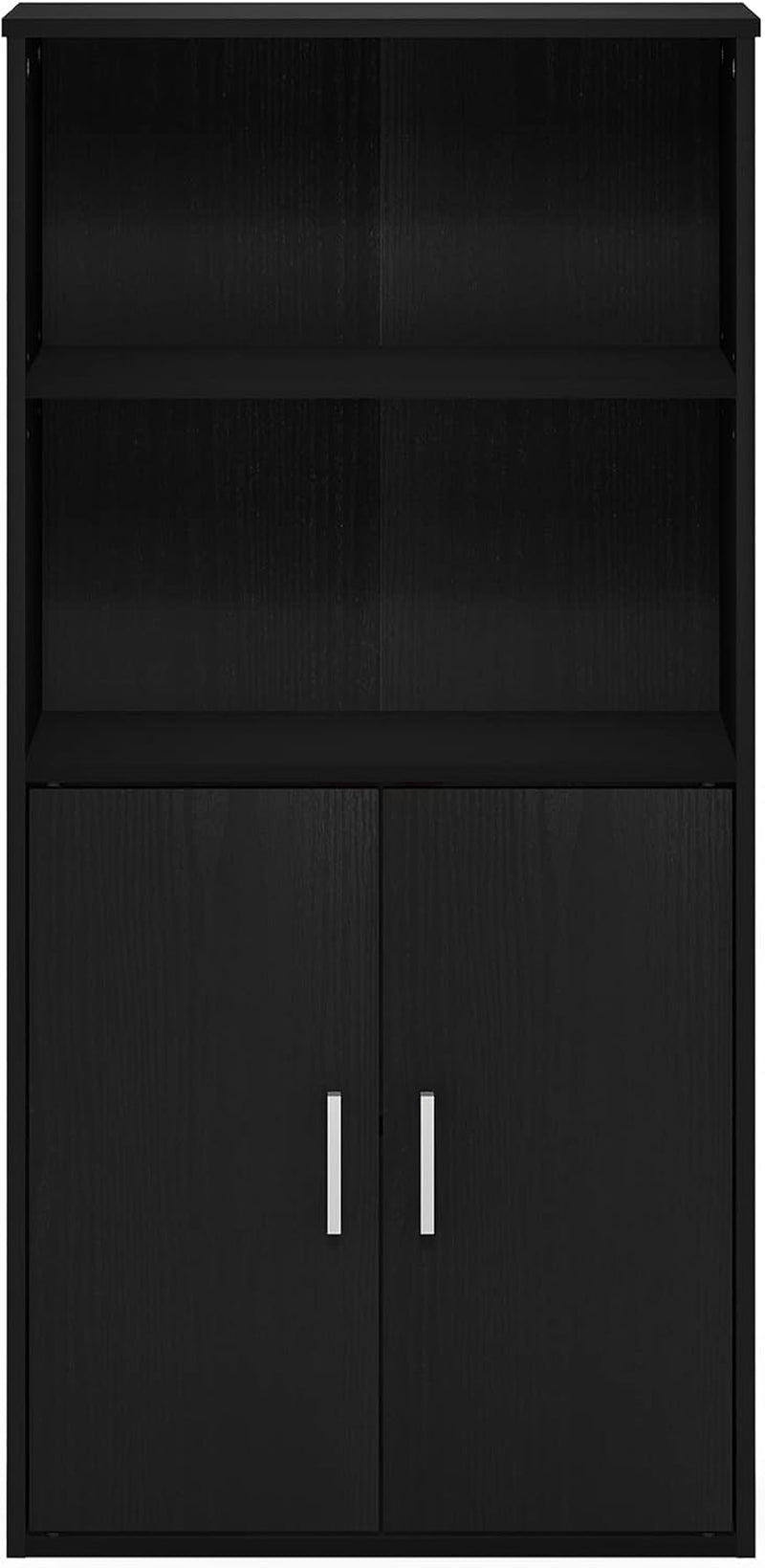 Pasir 4 Tier Storage Bookcase Black Oak Adjustable Shelves