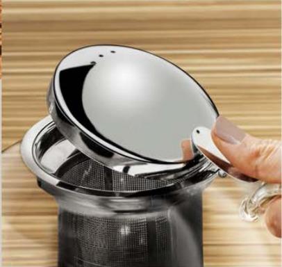 Wilmax Thermo Glass Teapot | 52 oz | Borosilicate Glass | Stainless Steel Infuser | Stovetop Safe
