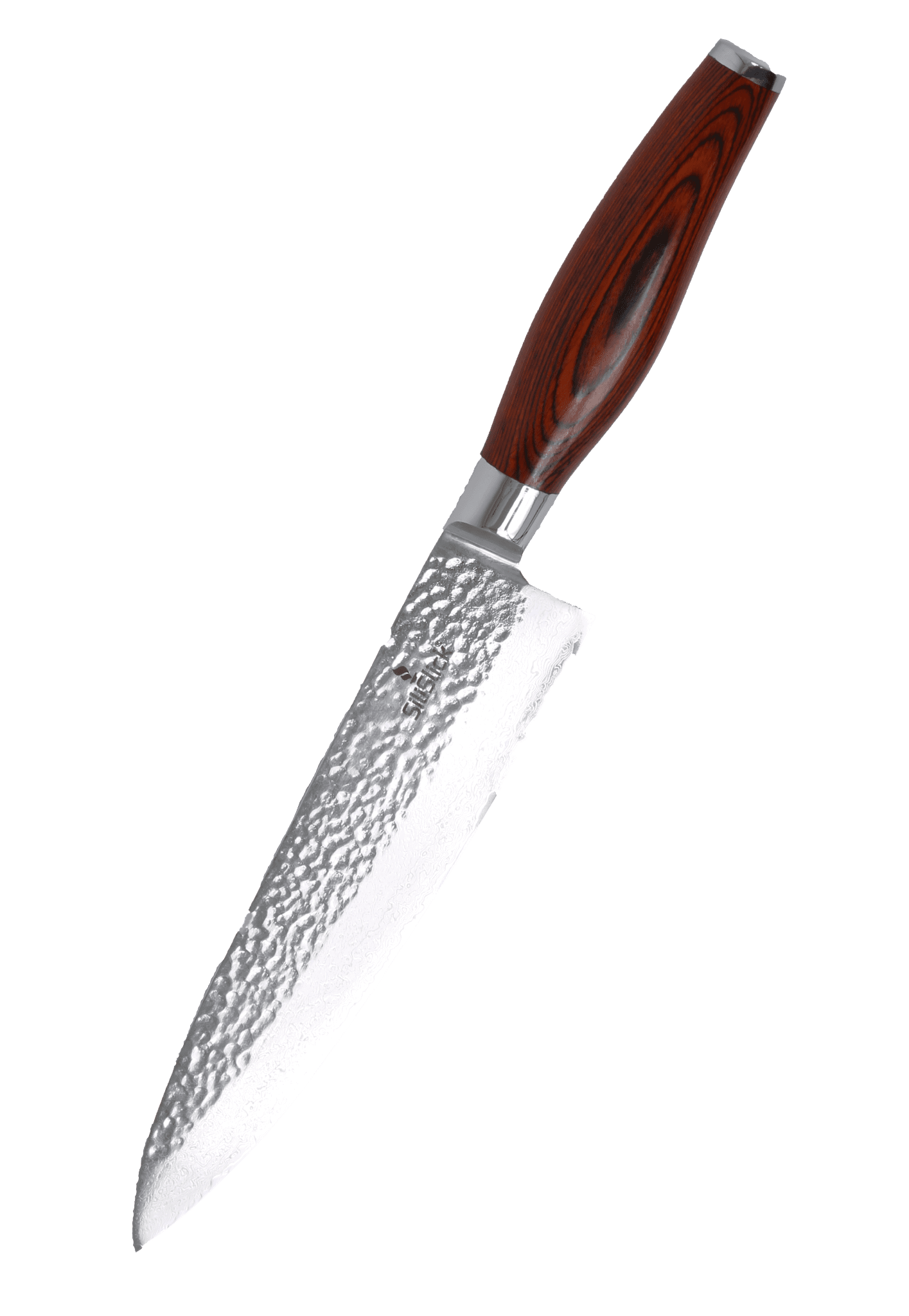 Damascus VG10 Chef Knife | 67-Layer Hammered Blade | Pakkawood Handle | 62+ Rockwell | Lifetime Guarantee | SiliSlick®