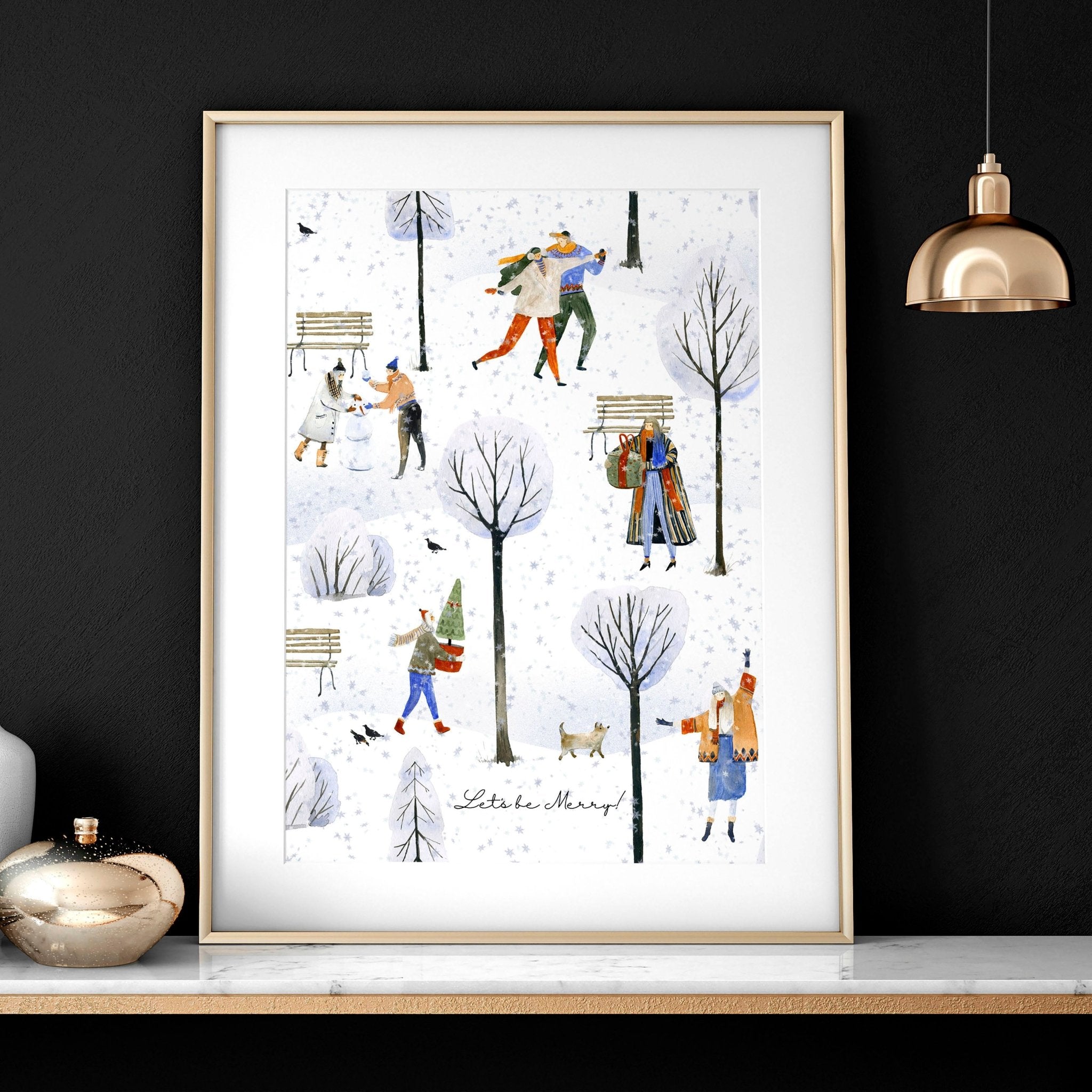Christmas decorations wall art print